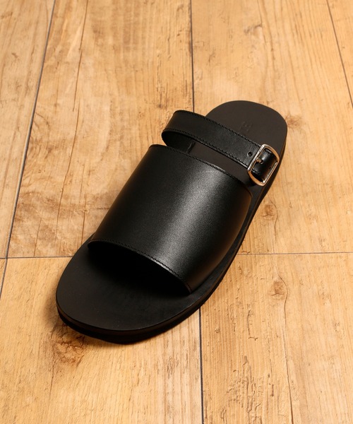 BICASH サンダル ビカーシ / 牛革ベルトフラットレザーサンダル