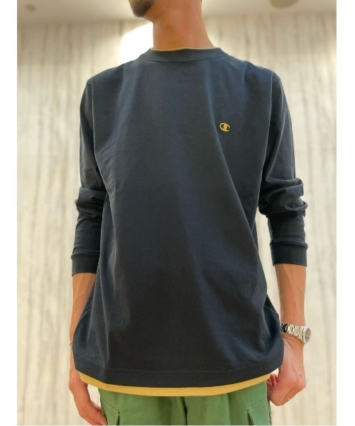 【Champion/チャンピオン】LONG SLEEVE レイヤード Tシャツ BEAMS（ビームス）【別注】Champion / フェイク レイヤード ロング