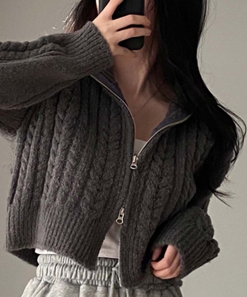 Girly Doll（ガーリードール） ニット セーター ダブルジップケーブル