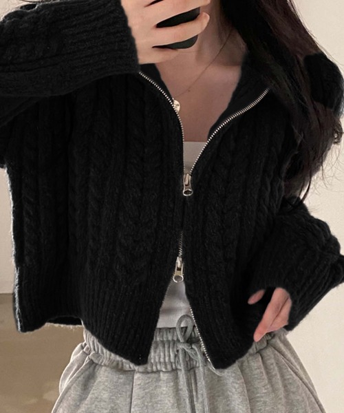 Girly Doll（ガーリードール） ニット セーター ダブルジップケーブル