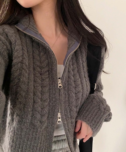 Girly Doll（ガーリードール） ニット セーター ダブルジップケーブル
