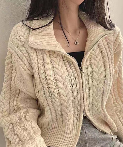 Girly Doll（ガーリードール） ニット セーター ダブルジップケーブル