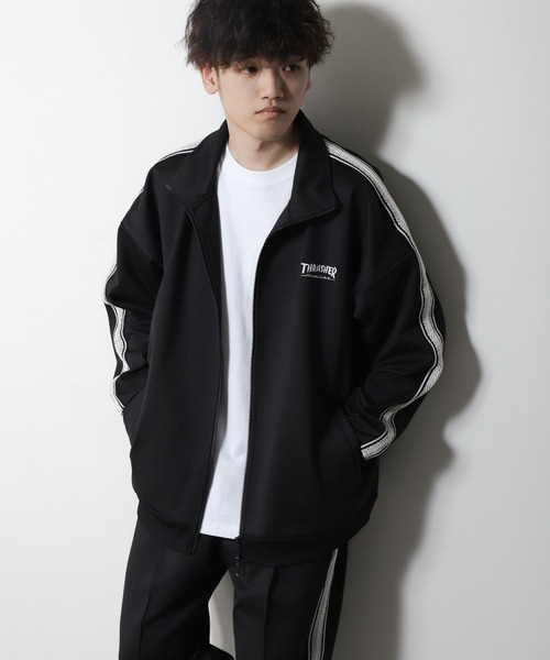 THRASHER ジャージ 「THRASHER」 ワンポイント ロゴ刺繍 ライン