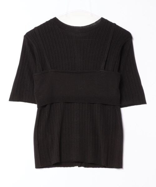 ニット セーター アクリル麻タッチビスチェセットトップス レディース STYLEBLOCK ニット セーター アクリル麻タッチビスチェセット