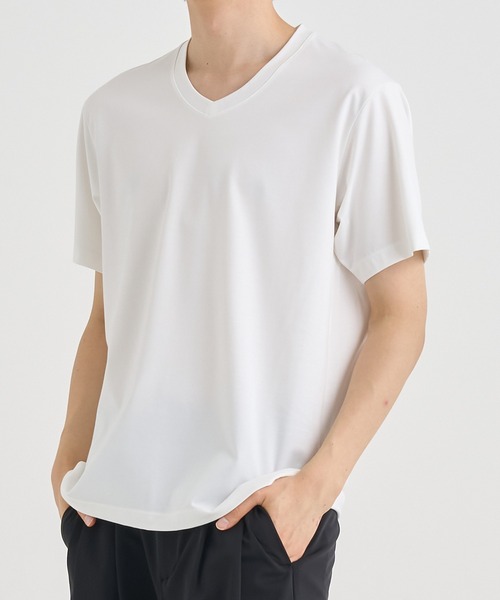 リブ半袖トップス、Tシャツ、イタリア、Filoscozia100％、天然素材、通気性、汗取り、清潔、敏感肌、低刺激 楽天市場】TURN OFF｜デオドラント・カットソー（半袖）＜by