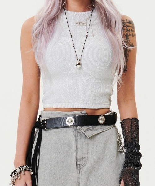 タンクトップ ノースリーブ 「HOLY NUMBER 7」Women's Dancer Crop Tank Top レディース