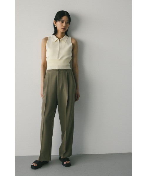 タンクトップ ノースリーブ ジップノースリニットポロ レディース STYLEMIXER タンクトップ ノースリーブ ジップノースリ