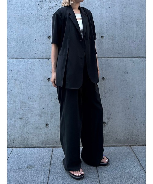 LE CIEL BLEU ルシェルブルー　セットアップ　ブラック ル シェル ブルー - LE CIEL BLEU | High Waist Pants-Black-34の通販