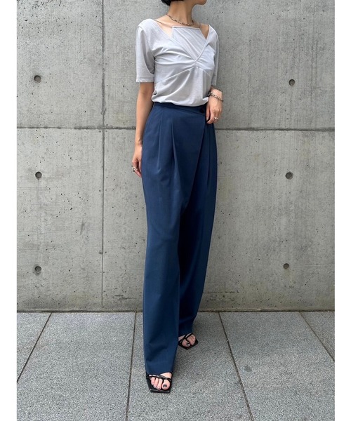 LE CIEL BLEU パンツ ドレープフロントラップパンツ / Drape