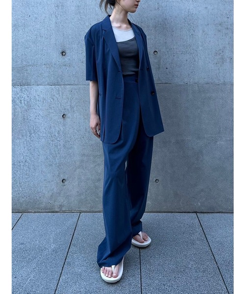 新品✨deres ドレープパンツdrape pants Sophia ネイビー LE CIEL BLEU パンツ ドレープフロントラップパンツ / Drape