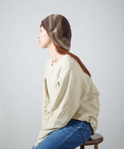 RACAL（ラカル） 帽子 ベレー帽 Curling Yarn Knit Tam Beret / リング