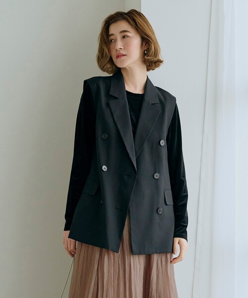 grove ベスト ジレ ダブルテーラードジレ レディース : ZOZOTOWN