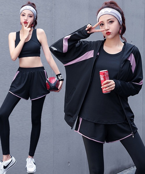 HYS SHOP レギンス スパッツ レディース バイカラーヨガ