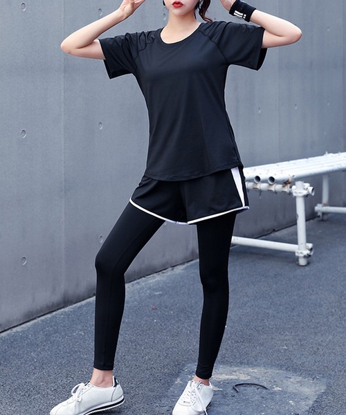 HYS SHOP レギンス スパッツ レディース バイカラーヨガ