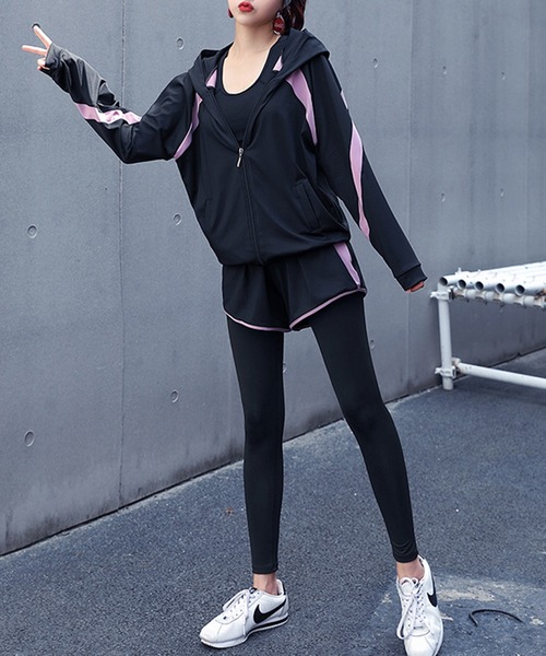 HYS SHOP レギンス スパッツ レディース バイカラーヨガ