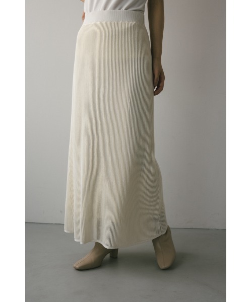 ミースロエ　シアーニットマキシスカート【新品・未着用】 STYLEMIXER スカート シアーコードニットフレアスカート : ZOZOTOWN