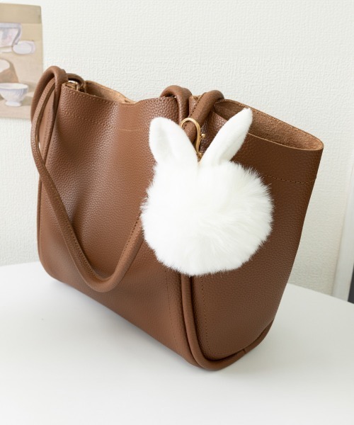 miniministore キーホルダー ポンポン ファー チャーム ふわふわ