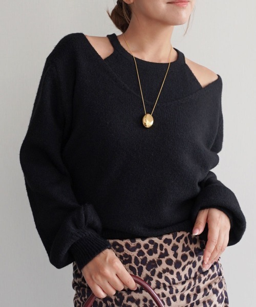 ニット セーター レイヤードVネックニットセット レディース Rashik ニット セーター レイヤードVネックニットセット