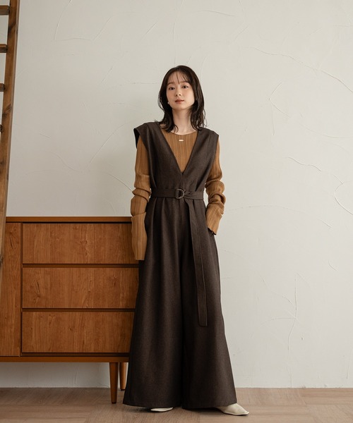 【美品】Aimeine オールインワン Sサイズ Vin NAVYのオールインワン/サロペットの商品一覧｜ファッション通販の