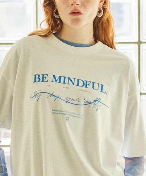 tシャツ BE MINDFUL Logo T-shirt/BE MINDFULロゴＴシャツ「MAISON SPECIAL/メゾンスペシャル」 レディー MAISON SPECIAL tシャツ BE MINDFUL Logo T-shirt/BE MINDFUL