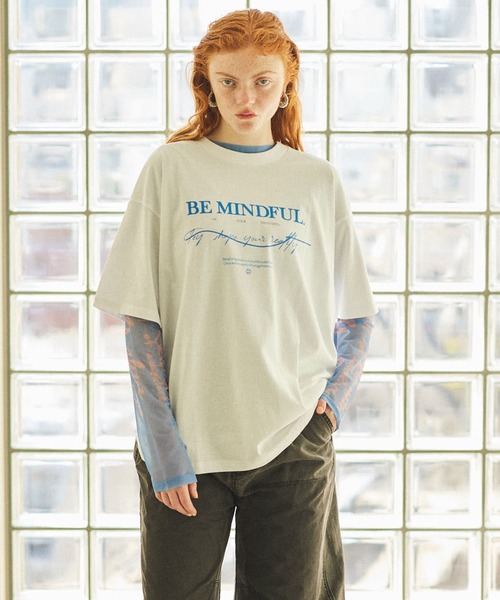 tシャツ BE MINDFUL Logo T-shirt/BE MINDFULロゴＴシャツ「MAISON SPECIAL/メゾンスペシャル」 レディー MAISON SPECIAL tシャツ BE MINDFUL Logo T-shirt/BE MINDFUL