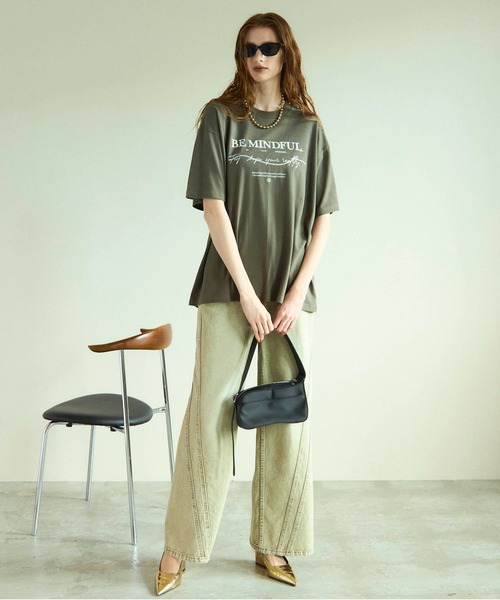 tシャツ BE MINDFUL Logo T-shirt/BE MINDFULロゴＴシャツ「MAISON SPECIAL/メゾンスペシャル」 レディー MAISON SPECIAL tシャツ BE MINDFUL Logo T-shirt/BE MINDFUL