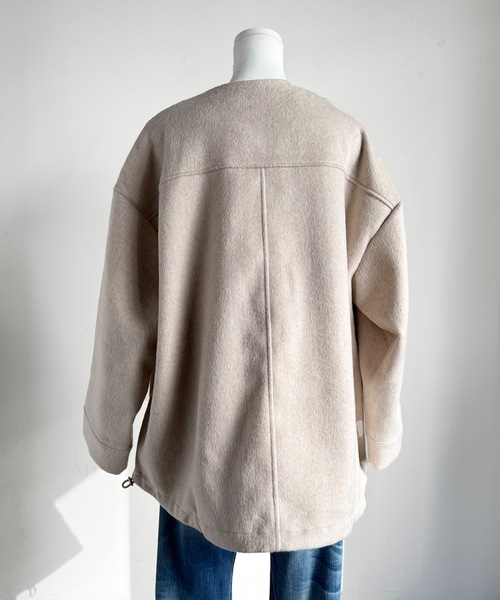 vent blanc（ヴァンブラン） ノーカラーコート コート シャギー ノー