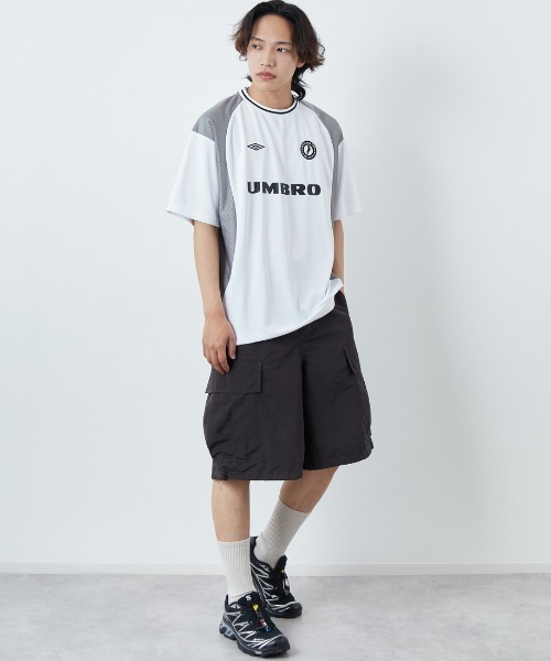 UMBRO セットアップ : 長袖メッシュTシャツ & ショートパンツ umbro tシャツ 「UMBRO/アンブロ」 別注 メッシュ切替 ゲームT