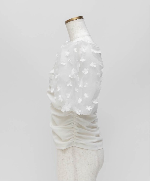 トーンフラワーシャーリングTOP SALE】【Flower Collection】3DフラワーシャーリングトップスRANDA公式