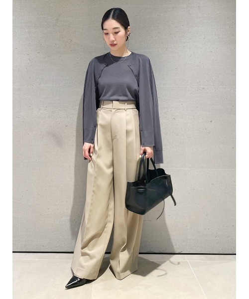 mila owen スラックス　パンツ Mila Owen スラックス パンツ コンフォートタックワイドパンツ