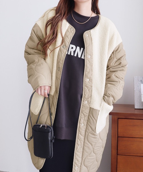 「reca」 コート M ベージュ レディース_画像3