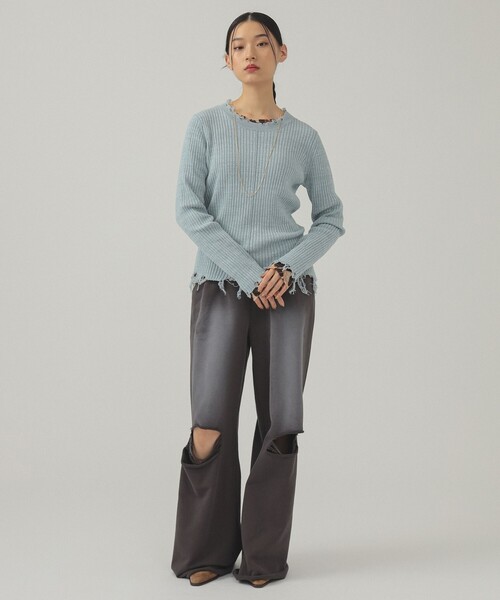 Ray BEAMS（レイ ビームス） スウェットパンツ ジャージ ダメージ