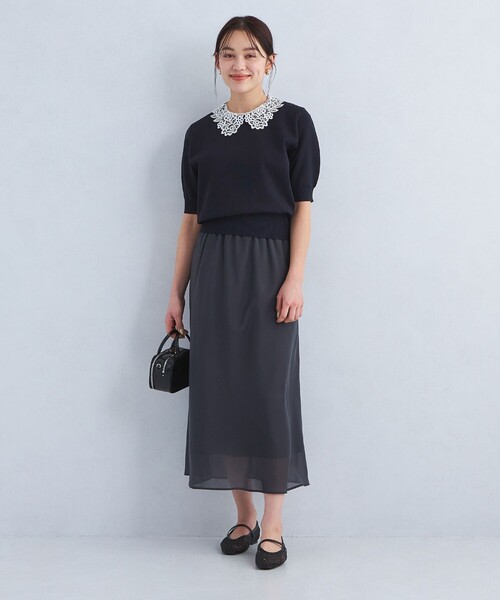green label relaxing ニット セーター 襟レース 2WAY ショート