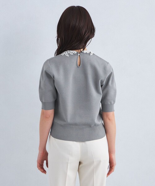 green label relaxing ニット セーター 襟レース 2WAY ショート