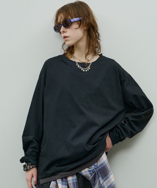 最新エルメス AIVER メンズ ウォッシュダメージロンTEE AIVER tシャツ トップス