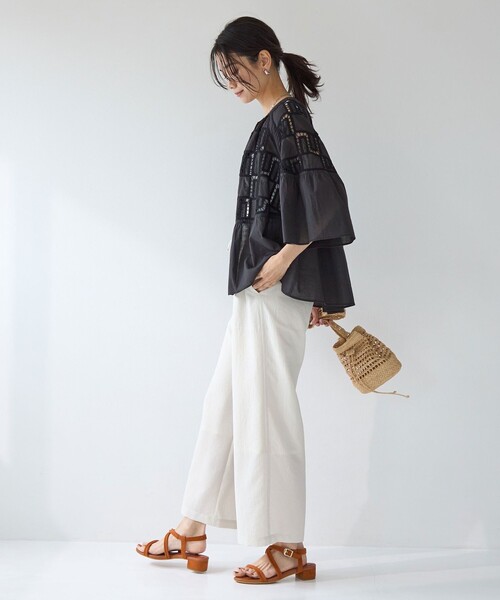 日曜まで出品【結論シリーズ】ドライクロスパンツ ホワイト　グリーンレーベル　38 green label relaxing パンツ 「結論シリーズ」ドライクロス