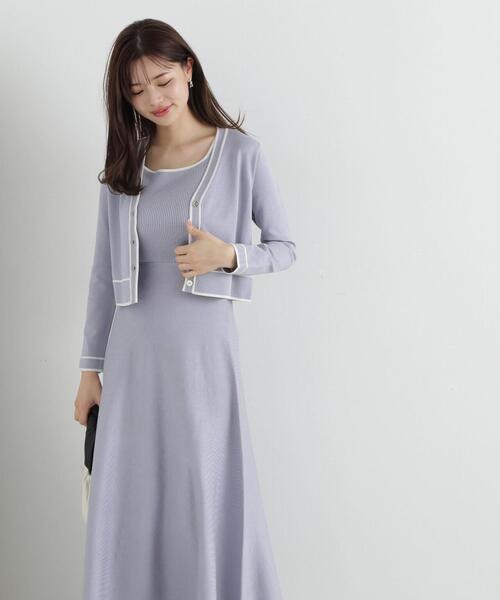 【きれいめファッション51選】上品さと清潔感をキープし PROPORTION BODY DRESSING ワンピース バイカラーアンサンブル ワンピース