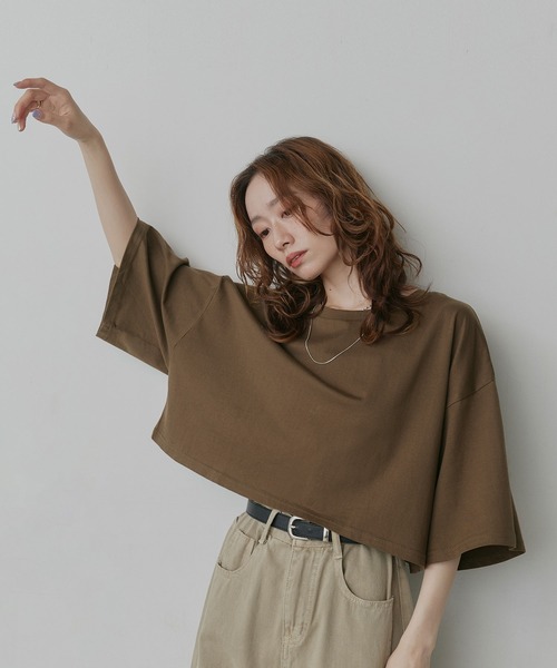 ad thie（アドティエ） tシャツ 半袖 ベーシック ショート丈 Tシャツ