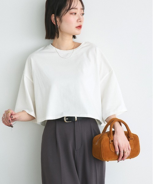 ad thie tシャツ ベーシック ショート丈 Tシャツ レディース
