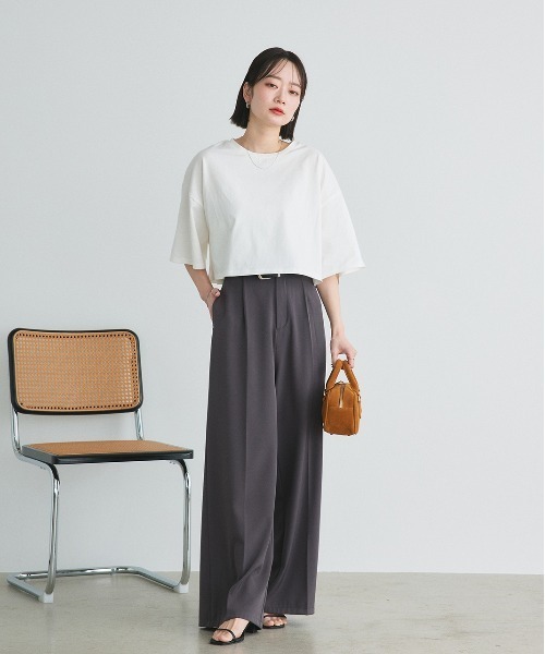 ad thie（アドティエ） tシャツ 半袖 ベーシック ショート丈 Tシャツ