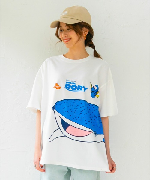 ディズニー Tシャツ クルーネック 半袖 プリント L 白 綿 デート Disney（ディズニー） tシャツ 「綿100％」 親子お揃い