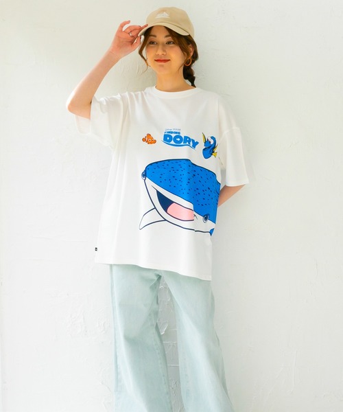 ディズニー Tシャツ クルーネック 半袖 プリント L 白 綿 デート Disney（ディズニー） tシャツ 「綿100％」 親子お揃い
