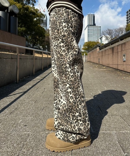 パンツ kkkk Chikashitsu+ パンツ 「Chikashitsu +」leopard wide cotton