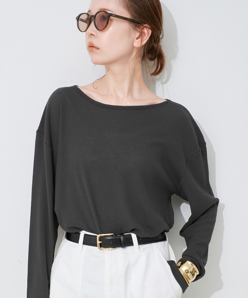 tシャツ シアーワッフルニュアンスプルオーバー レディース