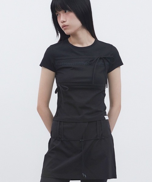 tシャツ 「TUOMIO」RIBBON LAYERED SHORT SLEEVES レディース