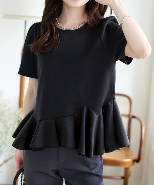 【新品未使用】エムドット em. アシンメトリーペプラムトップス Asymmetry Hem Tops – em.