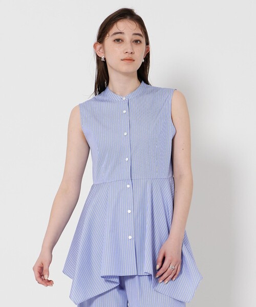 ユナイテッドアローズ大人フェミニンさらさらリップルふんわり半袖ペプラムブラウス UNITED ARROWS AIRY ジャカード 5SL ペプラム ブラウス トップス
