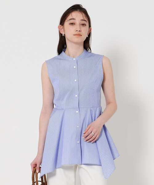 UNITED ARROWS ブラウス シャツ ペプラム ストライプ