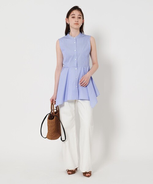 UNITED ARROWS ブラウス シャツ ペプラム ストライプ