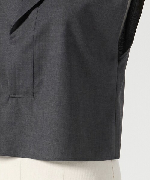 ★ロエフ LOEFF トロピカルウール スキッパー ノースリーブ ブラウス★ UNITED ARROWS｜<LOEFF>トロピカルウール スキッパー